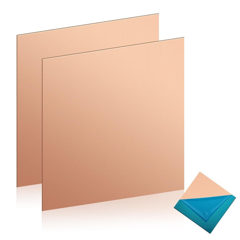 QIMAOO Copper Sheet, 2 Pieces of Copper Plates 2"×2"-20 Gauge(0.8mm) Thickness, 99% Pure Copper Sheets for Metal Crafts, Jewelry Making, DIY, Jewelry - Image 1
